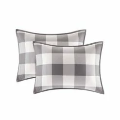 New π€© Madison Park Prewitt Full/Queen 4pc Cotton Printed Reversible Comforter Set Gray π