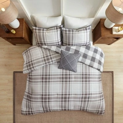 New π€© Madison Park Prewitt Full/Queen 4pc Cotton Printed Reversible Comforter Set Gray π 5 New π€© Madison Park Prewitt Full/Queen 4pc Cotton Printed Reversible Comforter Set Gray π - Image 5