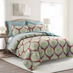 New 😀 Lush Decor Harley Damask Comforter Set - Lush Décor Red 🤩