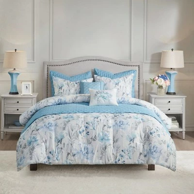 Outlet ✔️ Madison Park Elian Comforter and Coverlet Set Blue ❤️ 3 Outlet ✔️ Madison Park Elian Comforter and Coverlet Set Blue ❤️ - Image 3