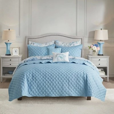 Outlet ✔️ Madison Park Elian Comforter and Coverlet Set Blue ❤️ 7 Outlet ✔️ Madison Park Elian Comforter and Coverlet Set Blue ❤️ - Image 7