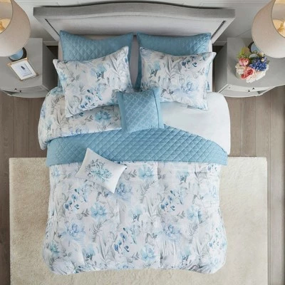 Outlet ✔️ Madison Park Elian Comforter and Coverlet Set Blue ❤️ 17 Outlet ✔️ Madison Park Elian Comforter and Coverlet Set Blue ❤️ - Image 17