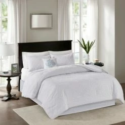 Best Sale 😍 Madison Park Vancouver Solid Comforter Set 5pc White 🔥