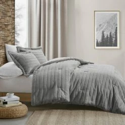 Coupon ⭐ Madison Park 3pc Eve Faux Fur Comforter & Sham Set Ivory ✨