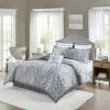 Outlet 🔥 Madison Park 8pc Amelia Jacquard Comforter Set Gray 🛒