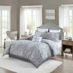 Outlet π₯ Madison Park 8pc Amelia Jacquard Comforter Set Gray π