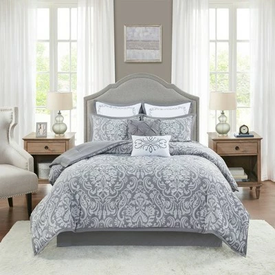 Outlet π₯ Madison Park 8pc Amelia Jacquard Comforter Set Gray π 3 Outlet π₯ Madison Park 8pc Amelia Jacquard Comforter Set Gray π - Image 3