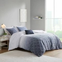 Top 10 👏 Intelligent Design Camille Clipped Jacquard Comforter & Sham Set Navy ✔️
