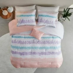 Buy 🤩 Intelligent Design Naomi Tie Dye Seersucker Comforter & Sham Set Pink/Purple 🎁 -Bedding Sets & Collections Sales Shop unnamed file 4786