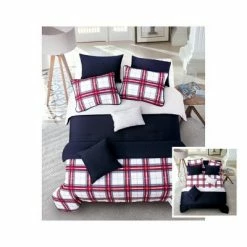 Best deal 💯 Riverbrook Home Red Layered Comforter & Coverlet Set Navy/Gray ✔️