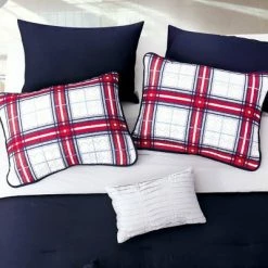 Best deal 💯 Riverbrook Home Red Layered Comforter & Coverlet Set Navy/Gray ✔️ -Bedding Sets & Collections Sales Shop unnamed file 4805