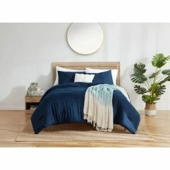 Best Sale 🔔 Marin Line Pleat Comforter & Sham Set - Refinery29 Navy ⌛ -Bedding Sets & Collections Sales Shop unnamed file 4880