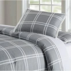 Wholesale 🛒 Truly Soft Everyday Leon Plaid Comforter Set Gray 🎁