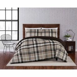 Budget 🔔 Paulette Plaid Comforter Set Taupe - Truly Soft 🤩 -Bedding Sets & Collections Sales Shop unnamed file 4977