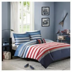 Best reviews of 🎉 Mi Zone Justin Striped Comforter Set - Red&Blue 👏 -Bedding Sets & Collections Sales Shop unnamed file 5072