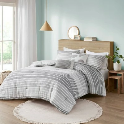 Brand new β Urban Habitat Evan Woven Stripe Cotton Gauze Comforter Set Gray π 1 Brand new β Urban Habitat Evan Woven Stripe Cotton Gauze Comforter Set Gray π
