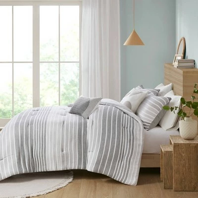 Brand new β Urban Habitat Evan Woven Stripe Cotton Gauze Comforter Set Gray π 2 Brand new β Urban Habitat Evan Woven Stripe Cotton Gauze Comforter Set Gray π - Image 2