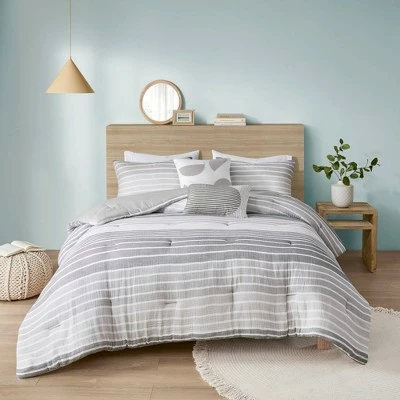 Brand new β Urban Habitat Evan Woven Stripe Cotton Gauze Comforter Set Gray π 3 Brand new β Urban Habitat Evan Woven Stripe Cotton Gauze Comforter Set Gray π - Image 3