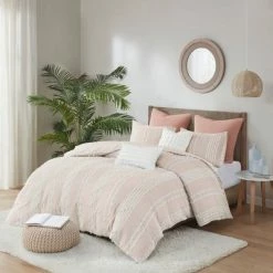 Flash Sale 😀 Ink+Ivy Kara Cotton Jacquard Comforter Mini Set - JLA Home Blush Pink 🔔