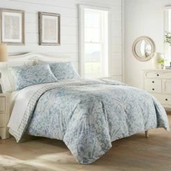 Flash Sale 🔥 Camden Reversible Comforter Set Blue - Stone Cottage 🛒