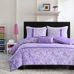 Buy 🤩 Mi Zone Angela Polka Dot Floral Comforter Set - Purple 🌟 -Bedding Sets & Collections Sales Shop unnamed file 5240