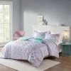 Outlet 😍 Mi Zone Daphne Metallic Printed Reversible Comforter Set Aqua 😀