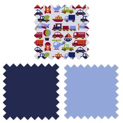 Best Pirce 🎁 Bacati - Transportation Blue Navy Green Red Orange 4 pc Toddler Bedding Set ❤️ 2 Best Pirce 🎁 Bacati - Transportation Blue Navy Green Red Orange 4 pc Toddler Bedding Set ❤️ - Image 2
