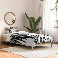 Top 10 💯 Anita & Bella Art Palm Leaves Dream Comforter Set - Deny Designs White/black ⌛