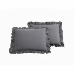 Cheap 👍 Davina Enzyme Washed Ruffle 6pc Comforter Set - Geneva Home Fashion Light Gray ⌛ -Bedding Sets & Collections Sales Shop unnamed file 5539