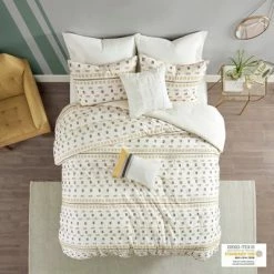 Outlet 🌟 Urban Habitat King/California King Ari 5 Piece Cotton Jacquard Comforter Set - Yellow 🎁