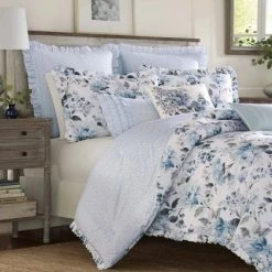 Flash Sale 👏 Laura Ashley Chloe Comforter Set Blue 😀 -Bedding Sets & Collections Sales Shop unnamed file 5712