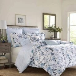 Flash Sale 👏 Laura Ashley Chloe Comforter Set Blue 😀 -Bedding Sets & Collections Sales Shop unnamed file 5717