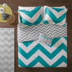 Wholesale 🔥 Leo Reversible Large Chevron Print Comforter Set Black/white ⌛