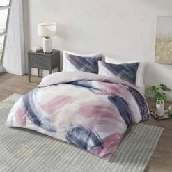 New 🔔 Andie Cotton Printed Comforter Set - CosmoLiving by Cosmopolitan Gray/yellow ❤️