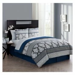 Coupon ⭐ Beckham Bed in a Bag Comforter Set Blue - VCNY Home ⭐