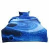 Promo 🎁 2 Pcs Polyester Twin Galaxies All-season Reversible Bedding Sets Galaxies White Blue - PiccoCasa 🧨