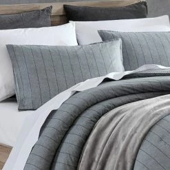 Budget ⌛ ED Ellen DeGeneres Chambray Pinstripe Comforter Set - Ellen Degeneres Gray 🤩