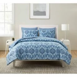 New 🤩 Konya 7pc Bed In A Bag Comforter Set Blue - VCNY Home 🧨