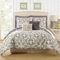 Deals 🎉 Presidio Square 7pc Madrid Comforter & Sham Set Ivory/Blue ⌛