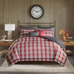 Wholesale 👍 Woolrich Queen Williamsport Plaid Comforter Set - Red 🎁