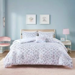 Outlet 🔔 Mi Zone 3pc Twin/Twin Extra Long Josie Iridescent Metallic Heart Printed Comforter Set 👏 -Bedding Sets & Collections Sales Shop unnamed file 6680