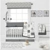 Discount ✔️ Bacati - Woodlands Beige/Grey 10 pc Crib Bedding Set with Long Rail Guard Cover ⌛