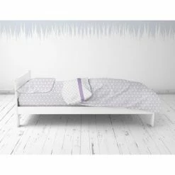 Outlet ⌛ Bacati - Petals/Floral Lilac Girls Muslin 4 pc Toddler Bedding Set 🤩