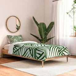 Budget 🌟 Nadia M Lopez Linear 5 Polyester Comforter Set - Deny Designs Green 😍