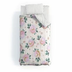 Best Pirce ❤️ Pink Floral Abolina Rose Taffy Comforter Set - Deny Designs 🔥 -Bedding Sets & Collections Sales Shop unnamed file 7060