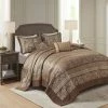 Coupon 💯 Madison Park 5pc Mirage Jacquard Bedding Set Brown ⌛