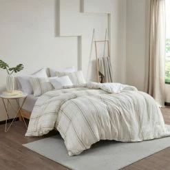 Coupon 🔔 Camden Organic Cotton Yarn Dyed Oversized Comforter Cover Set- Clean Spaces Taupe 🤩