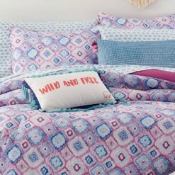 Top 10 ⭐ Leah Comforter Set - Ivory Ella Bright Purple 🎁