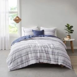 Discount 🎉 Ansley Striped Organic Cotton Yarn Dyed Comforter Set- Clean Spaces Gray ✔️ -Bedding Sets & Collections Sales Shop unnamed file 7290