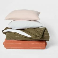 New 🧨 Simple Woven Stripe Bedding Collection - Threshold™ 🔔